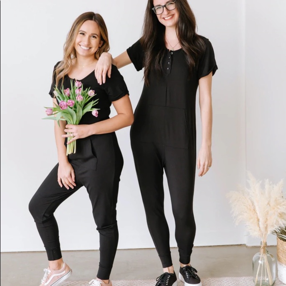 Smash + Tess Anyday Romper in Midnight Black